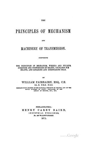 Cover for The Principles of Mechanism and Machinery of Transmission: Comprising the Principles of ...