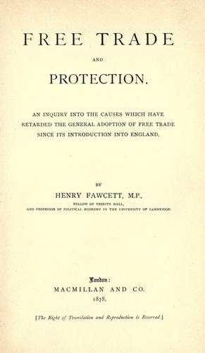 Cover for Free trade and protection.