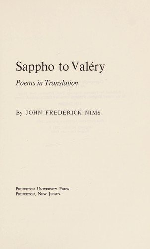 Cover for Sappho to Valery
