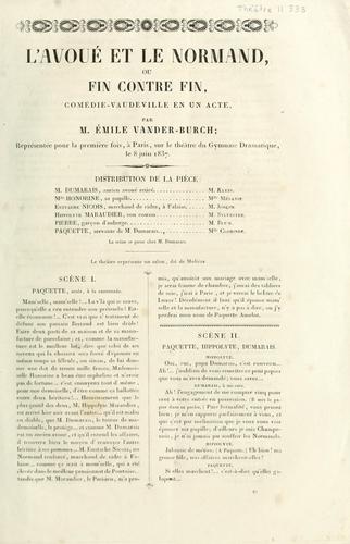 Cover for L'avoué et le normand, ou, Fin contre fin