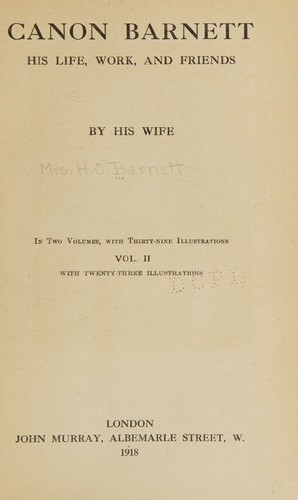 Cover for Canon Barnett