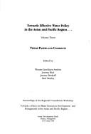 Cover for Towards effective water policy in the Asian and Pacific region--