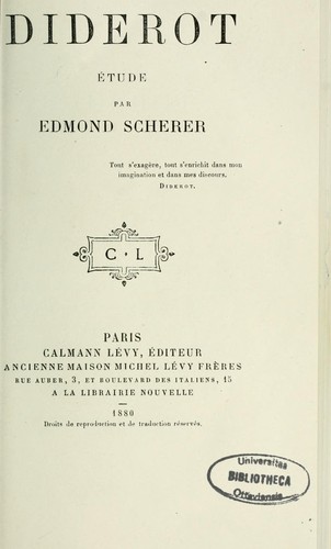 Cover for Diderot