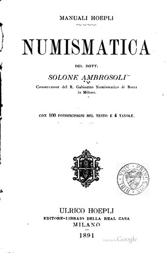 Cover for Numismatica ...