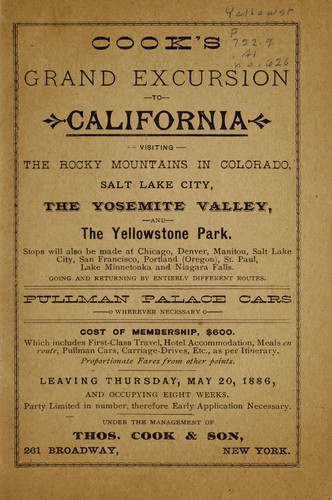 Cover for Cook's grand excursion to California