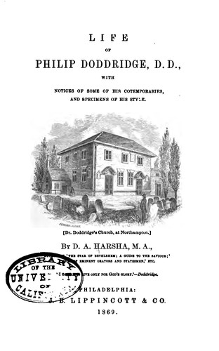 Cover for Life of Philip Doddridge, D. D.: With Notices of Some of His Contemporaries ...