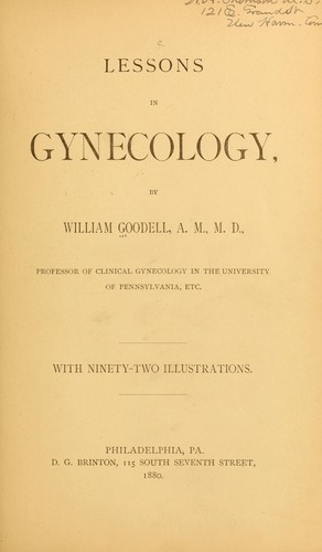 Cover for Lessons in gynecology