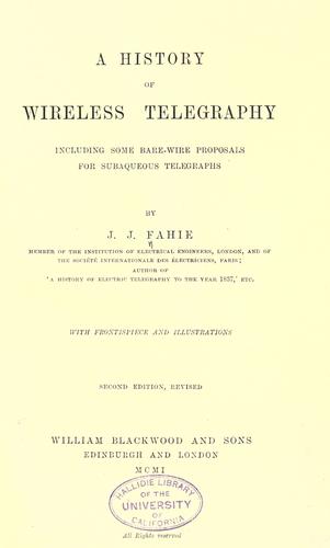 Cover for A history of wireless telegraphy