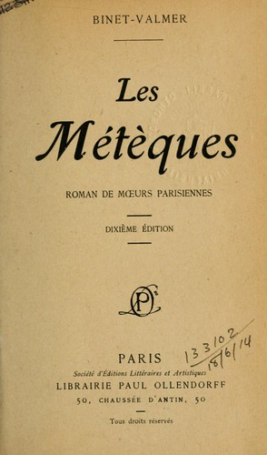 Cover for Les  métèques