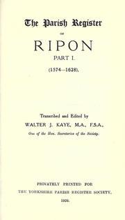 Cover for The parish register of Ripon.