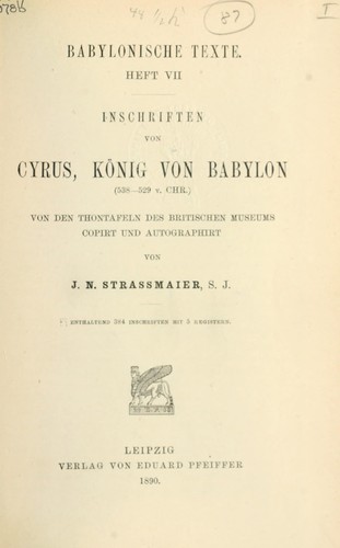 Cover for Babylonische Texte