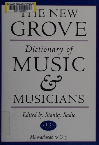 Cover for The New Grove dictionary of music and musicians