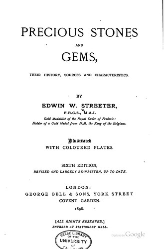 Cover for Precious stones and gems