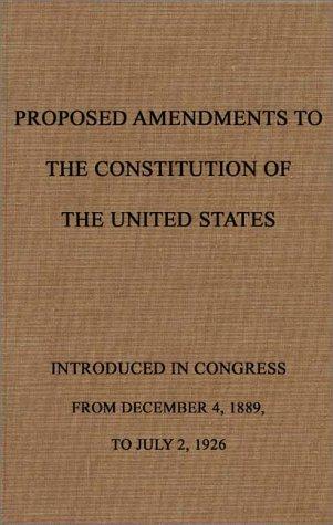 Cover for Proposed amendments to the Constitution of the United States