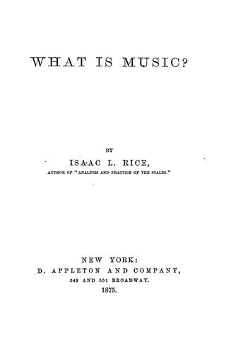 Cover for What is music?