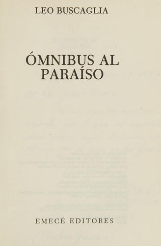 Cover for Omnibus Al Paraiso