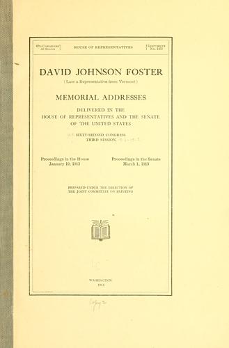 Cover for David Johnson Foster