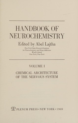 Cover for Chemical architecture of the nervous system