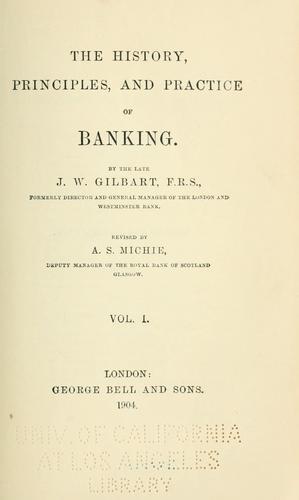 Cover for History, principles & practice of banking