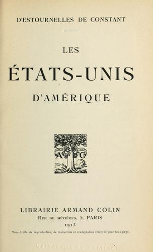 Cover for Les États-Unis d'Amérique.