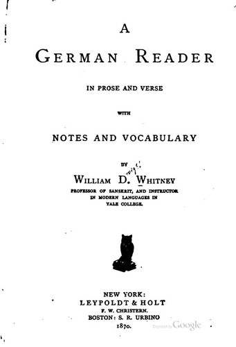 Cover for A German Reader in Prose and Verse: With Notes and Vocabulary