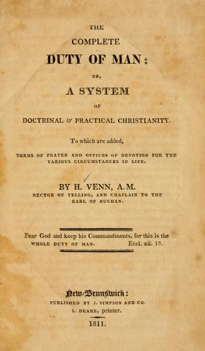 Cover for The Complete duty of man, or, a system of doctrinal and practical Christianity