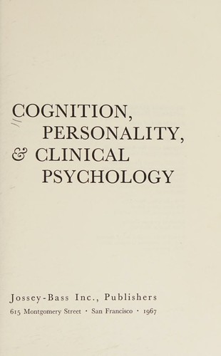 Cover for cognition, personality & Clinical Psychology