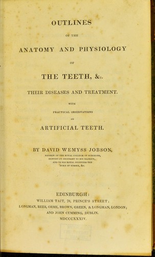 Cover for Outlines of the anatomy and physiology of the teeth, etc.
