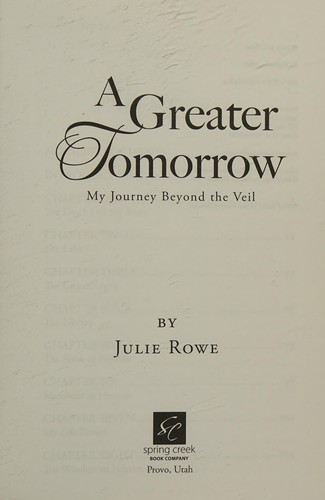 Cover for A Greater Tomorrow