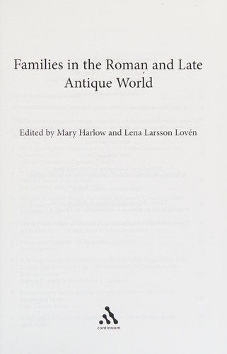 Cover for Families in the Roman and late antique world