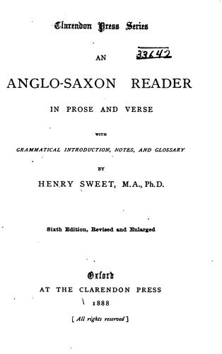 Cover for An Anglo-Saxon Reader in Prose and Verse: With Grammatical Introduction ...