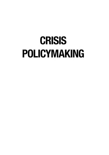 Cover for Crisis policymaking