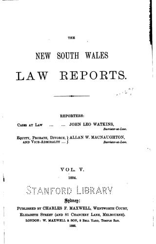 Cover for The New South Wales Law Reports, 1880-1900
