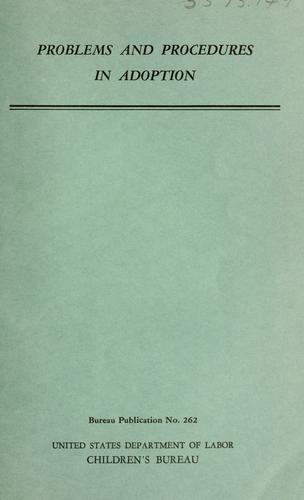 Cover for Problems and procedures in adoption