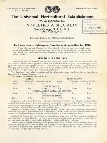 Cover for Novelties & specialties