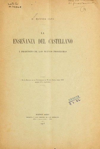 Cover for La enseñanza del castellano