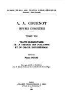 Cover for Traité élémentaire de la théorie des fonctions et du calcul infinitésimal