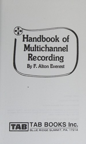 Cover for Handbook of multichannel recording