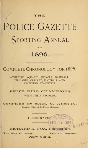 Cover for Police gazette sporting annual ...