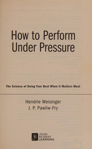 Cover for How to Perform under Pressure