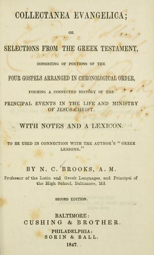 Cover for Collectanea evangelica