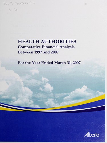 Cover for Health authorities comparative financial analysis between 1997 and 2007