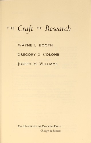Cover for The craft of research