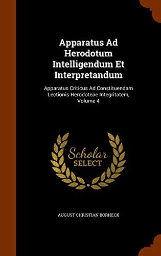 Cover for Apparatus Ad Herodotum Intelligendum Et Interpretandum