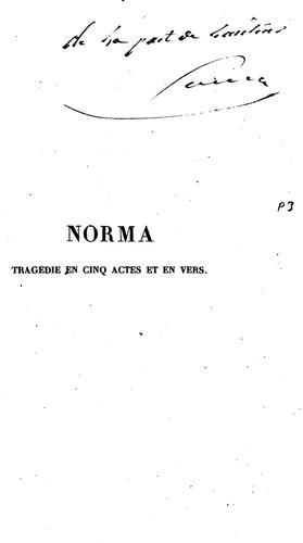 Cover for Norma: tragédie en cinq actes et en vers ...
