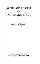Cover for Notes on a tour in Northern Italy.