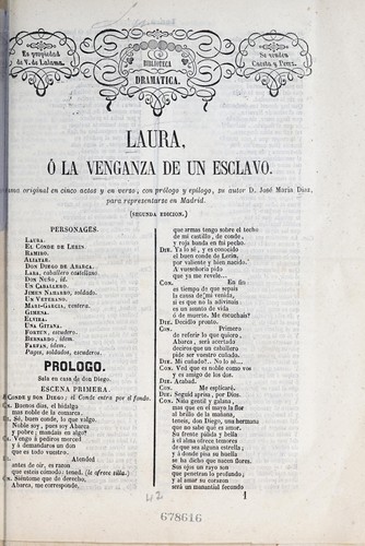 Cover for Laura, o, La venganza de un esclavo