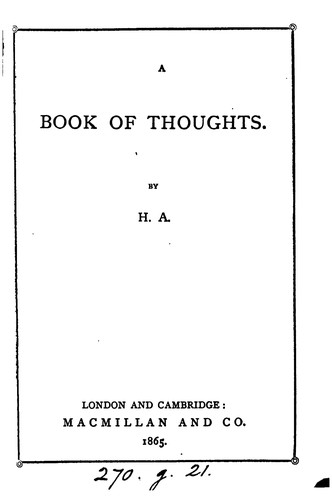Cover for a book of thoughts
