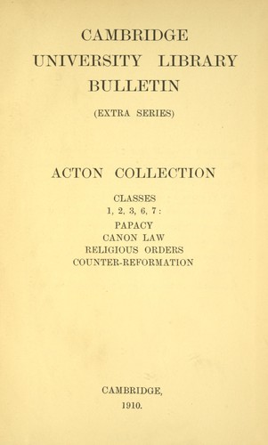 Cover for Acton collection
