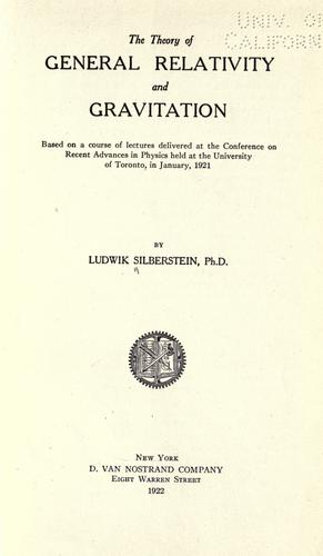 Cover for The theory of general relativity and gravitation